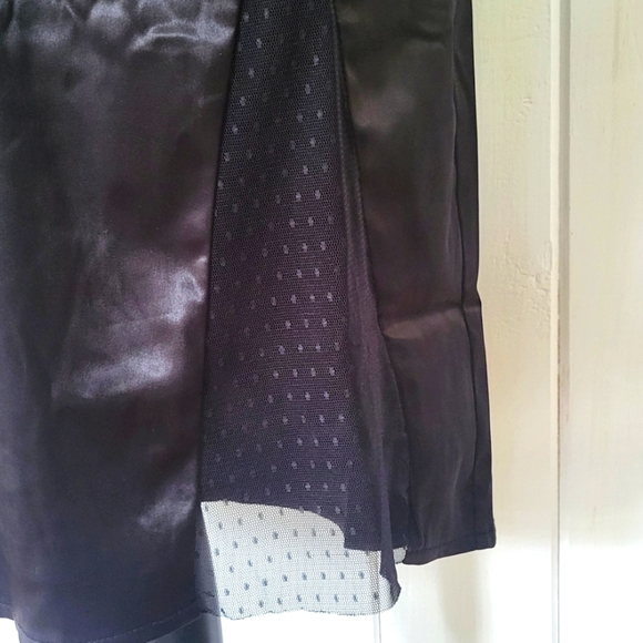 Spaghetti Strap Splicing Illusion Lace Satin Sexy Bodycon Dress - Picture 4 of 14